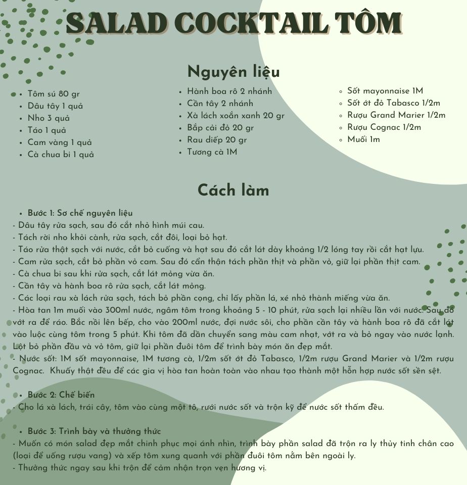 Trưa Nay ăn Gì Ngon Miệng đã Mắt Với Salad Cocktail Tôm đậm Vị Âu Châu